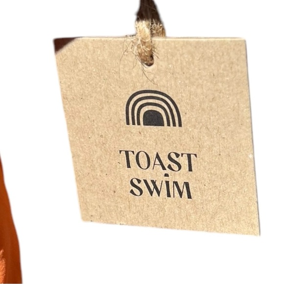 🌻NEW w.tag Free People x Toast Nectarine Solid High Cut One-Piece Swimsuit XL - Picture 9 of 12